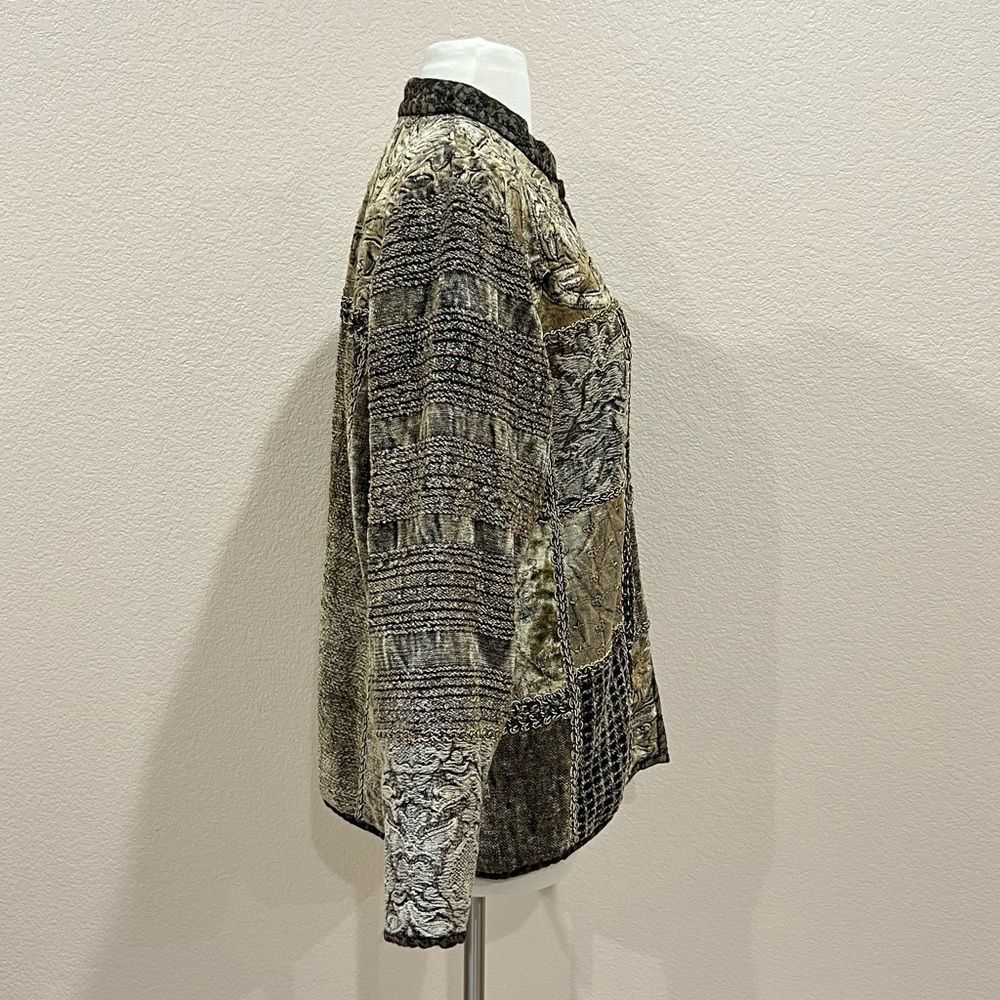 Flashback Velour Patchwork Blazer Jacket Size Sma… - image 3